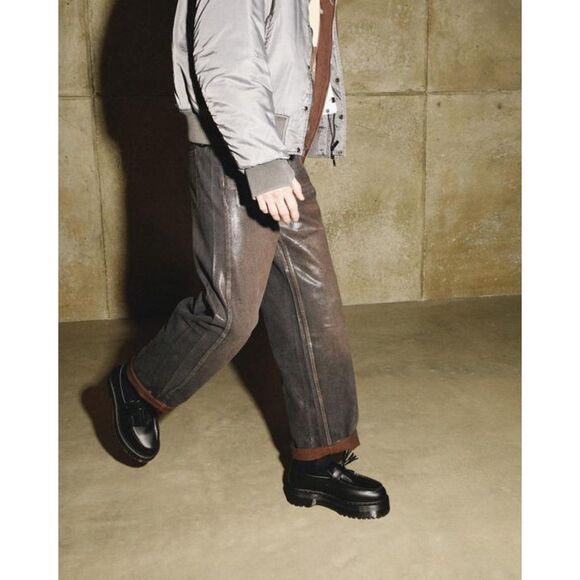 Dr. Martens Vegan Adrian Quad Mono Black Felix Platform Tassel Loafers UK 6 NIB - Picture 12 of 13